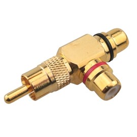 ZCZQC Lotus AV Audio Connector RCA 1 in 2 Male to Female Plug Connector Copper Plated Audio Splitter Right Angle Plug for Converting Audio Video Signal Interfaces