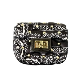 Mata Shoes Mini Crossbody Bags for Women with Bandana Print (Black Bandana)