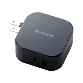 Elecom MPA-ACCP20BK USB Outlet Charger, Total 32W (USB PD Compatible), 1 x Type-C / 1 USB-A, Black