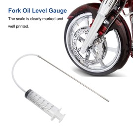 Fork Oil Level Tool, Motorcycle Fork Oil Level Adjuster, Suspension Level Indicator with 60ml Tuning Syringe and Adjustable Ring