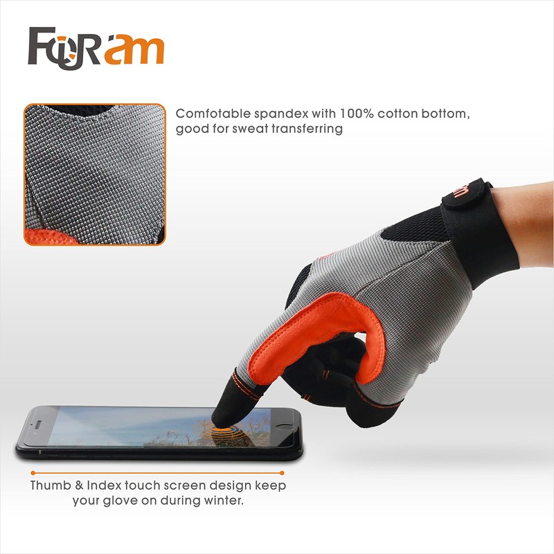 FOUR-AM Work Gloves Men & Women, Utility Mechanic Working Gloves