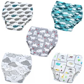 L.: Training Pants, Boys and Girls, Simple and Cute Design, 100% Cotton, 4 Layers, Toilet Training Pants, Set of 4, 35.4 inches (90 cm), 39.4 inches (100 cm), 43.3 inches (110 cm), 5 types for boys