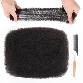 Originea 1 Bundle Afro Kinkys Bulk Human Hair for Dreadlocks and Twist Braiding Full Head Human Hair Soft Afro Kinky Curly Hair Bulk for Dreads (25 cm, #1B Natural Black)