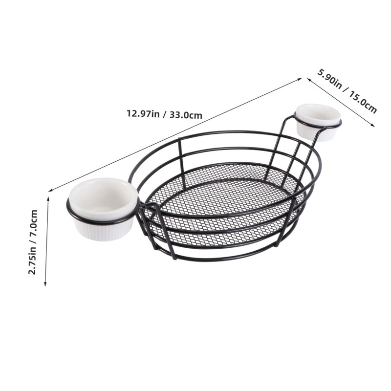 Ciieeo 1Pc Stainless Steel Frying Basket Black French Fries Container