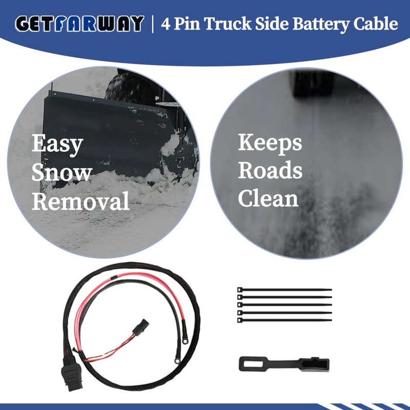 Getfarway 42014 4 Pin Battery Cable Truck Side Compatible with