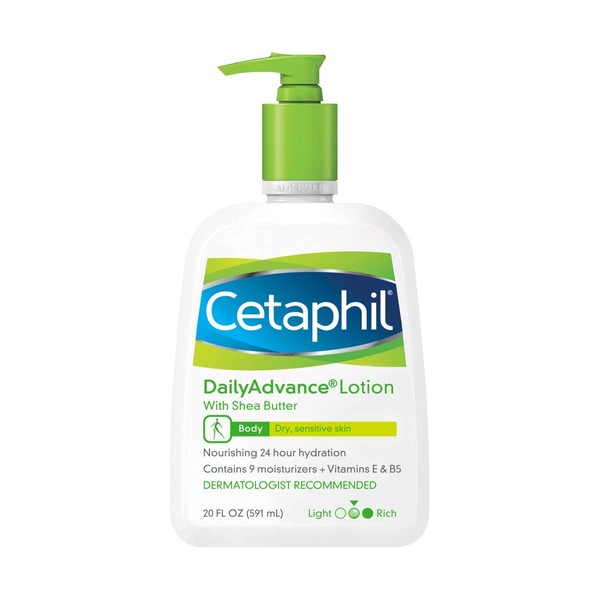 Cetaphil Advanced Relief Lotion with Shea Butter,20oz, For Dry,Sensitive Skin, 48-Hr Moisture, Restores Skin Barrier,Hypoallergenic, Fragrance Free, Dermatologist Recommended Sensitive Skincare Brand