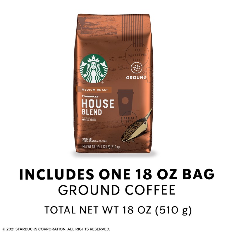 STARBUCKS® House Blend – Ground Coffee 18oz - Packaging may