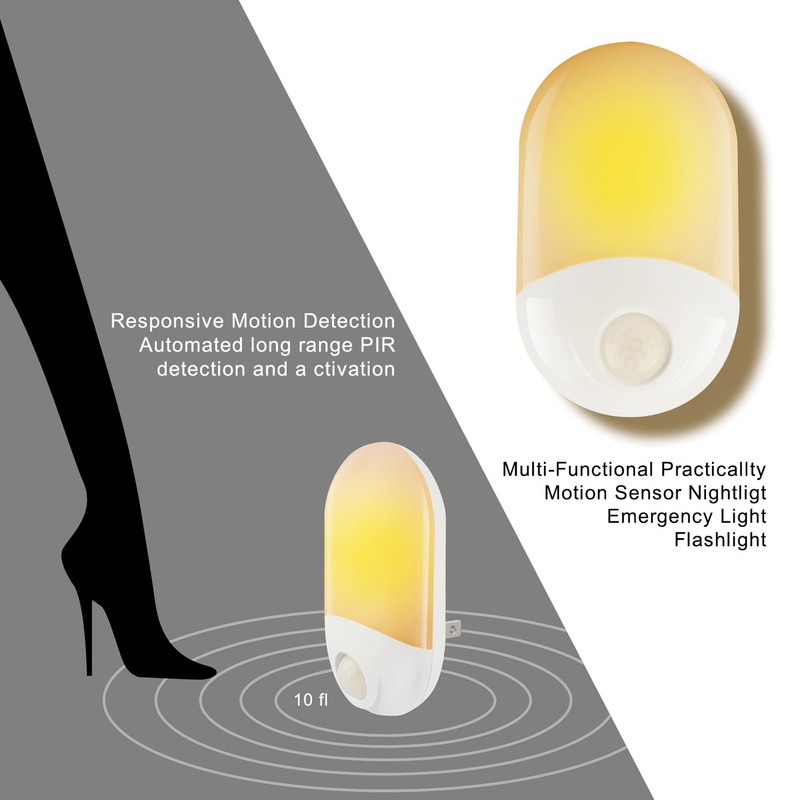 LED Night Light Intelligent Human Body Sensor PlugIn Lamp for