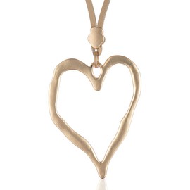 COOSTUFF ANNA Love Heart Pendant Necklace for Women Fashion Jewelry Long Chian Sweater Necklaces (D)
