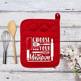 Choose Your Weapon - Pot Holder - Oven Mitt - Hot Pad - Polyester & Neoprene - Christmas - Teacher Gift - Mother's Day - 006