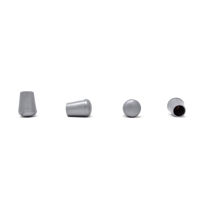 10mm Rubber Feet, Grey Tube End Caps, Pack of 4