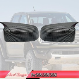 Rear View Mirror Cover, for Ford Ranger 2024 2025 2026 - Carbon Fiber Turn Signal Housing Cover Accessories（Without Turn Signal Cutout）