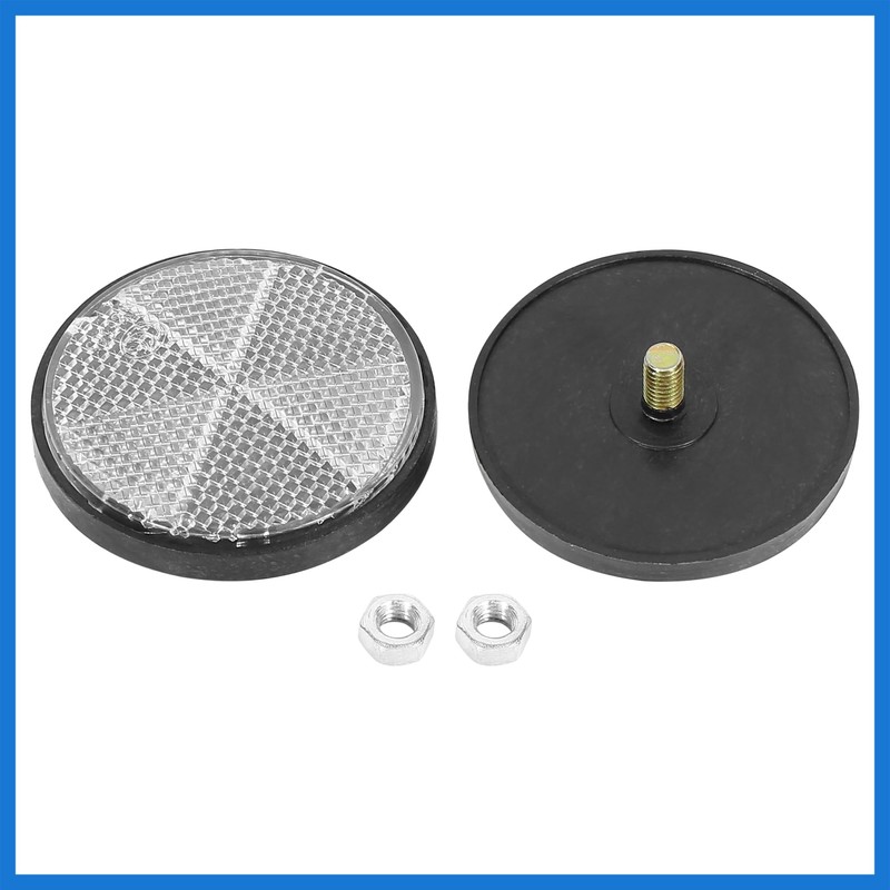 VekAuto Pair M6x1.0 White Plastic Universal Screw Mount Reflective Warning