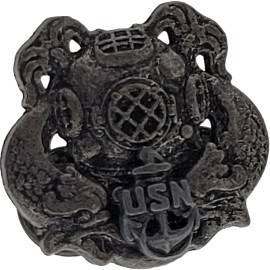 United States Navy USN 1st Class Diver 1" CUSTOM Oxidized Lapel Pin