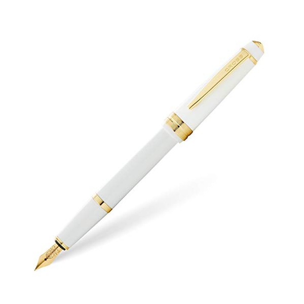 Cross Bailey Light Polished White Resin and Gold Tone Fine Nib Fountain Pen
