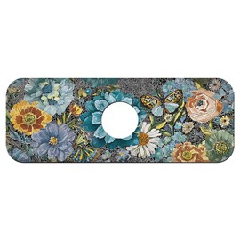 Faucet Fast Absorbent Pad - Chromatic Blooms And Butterfly , Suitable For Kitchen, Bathroom, Island And Other Scenes