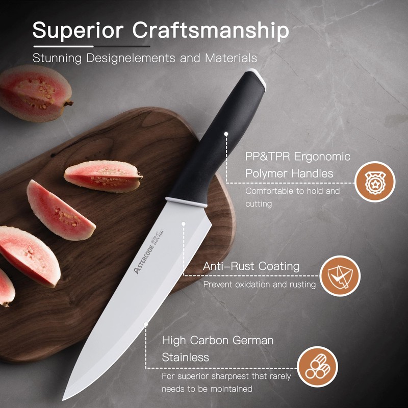 Astercook Knife Set, 14 Pieces Kitchen Knives Set with Healthy