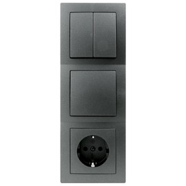 MC Power Flair Socket Set, Anthracite, Matte, Sockets with Child Safety Lock