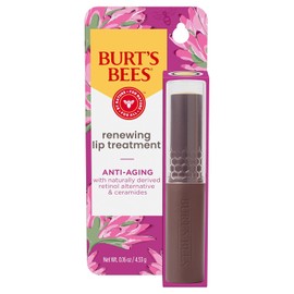 Burt’s Bees Tratamiento Labial Renovador, Con Alternativa de Retinol Derivada Naturalmente y Ceramidas, Tratamiento Labial Con Cera de Abeja Obtenida de Manera Responsable, Sin Tinte, Anti-Edad, 0.16