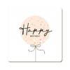 Graphic Workshop Funny Cork Coaster, Happy Birthday, Colourful