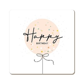 Graphic Workshop Funny Cork Coaster, Happy Birthday, Colourful