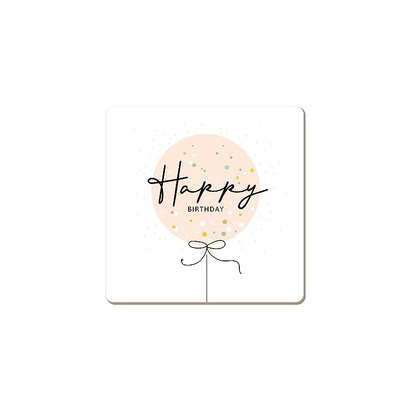 Graphic Workshop Funny Cork Coaster, Happy Birthday, Colourful