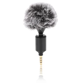 Lavalier Microphone, Clip-on Omnidirectional Condenser Microphone with Windshield Cap, 3.5 mm Jack for Mobile Phones/Cameras/Motion Cameras with 3.5 mm Jack