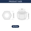 sourcing map 20Pcs #4-40 Nylon Insert Hex Lock Nuts, 304