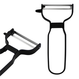 01 Slim Peeler, Made in Tsubamesanjo, Matte Black, Village Blacksmith x Prince Industry, Made in Japan, Dishwasher Safe, Stainless Steel, Handle/Fluororesin Coating, Easy to Clean Peeler, Black