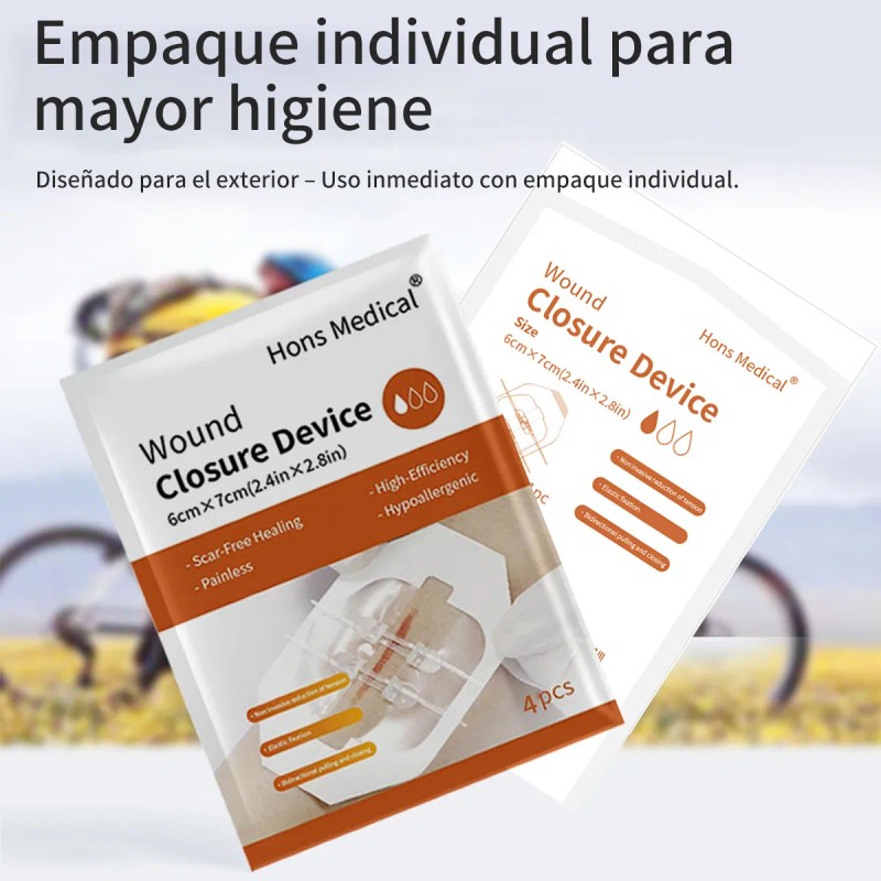 Tiras de Cierre para Heridas Emergencia 4PZ Sutura Sin Agujas