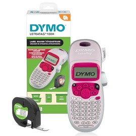 DYMO LetraTag LT-100H - Etiquetadora estética de mano, impresora de etiquetas de teclado ABC con pantalla LCD de 13 caracteres fácil de usar, ideal pa
