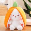 Kawaii Transforming Fruit Bunny Plush Toy, Strawberry and Carrot Rabbit