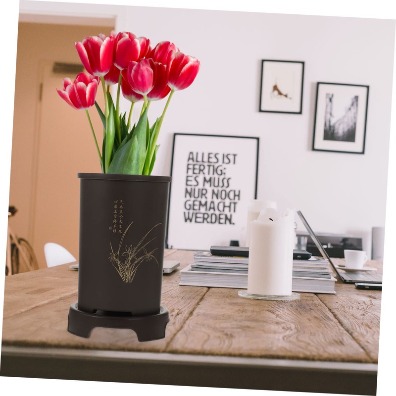 BESPORTBLE 1set Orchid Pot with Tray Elegant Indoor Flower Planter