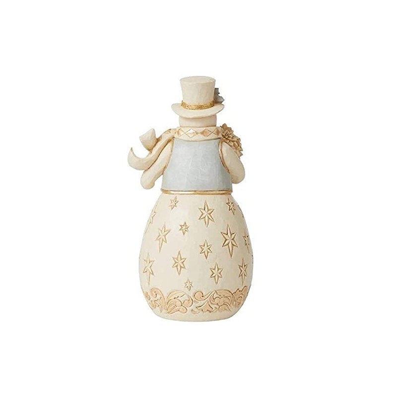 Enesco Jim Shore Heartwood Creek Holiday Lustre Snowman with Flowers