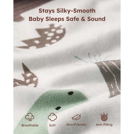 Yoofoss Baby Crib Sheets 2 Pack for Boys and Girls - 52x28 Fitted Crib Sheet Neutral Fits for Standard Crib and Toddler Mattress, Ultra Soft Breathable Microfiber Dark Blue Dinosaurs