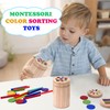 puiaxod Montessori Toy from 1 Year, 3-in-1 Colourful Montessori Wooden