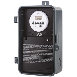 NSi Industries TORK DTU40 Indoor/Outdoor, 7-Day 40-Amp Universal Multi-Volt Digital Appliance Timer - 24-Hour Programming - Multiple On/Off Settings - 120-277-Volt - Compatible with Incandescent/Compact Fluorescent/LED - Automatic Voltage Detection