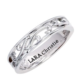 LARA Christie cr6028-w Rinceaux Silver Ring, White Label
