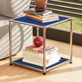 Modern 15‘’ Nightstand Durable, Sturdy, for Bedroom & Living Room, Minimalist Design, Superior to Wooden Night Stand (Blue)