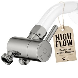 G-Promise - Válvula desviadora de ducha de metal sólido de alto flujo para cabezal de ducha de mano y fijo, adaptador de sistema desviador universal de baño de 1/2 de 3 vías (níquel cepillado)