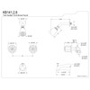 Kingston Brass KB148 Twin Acrylic Handle Tub and Shower Faucet,