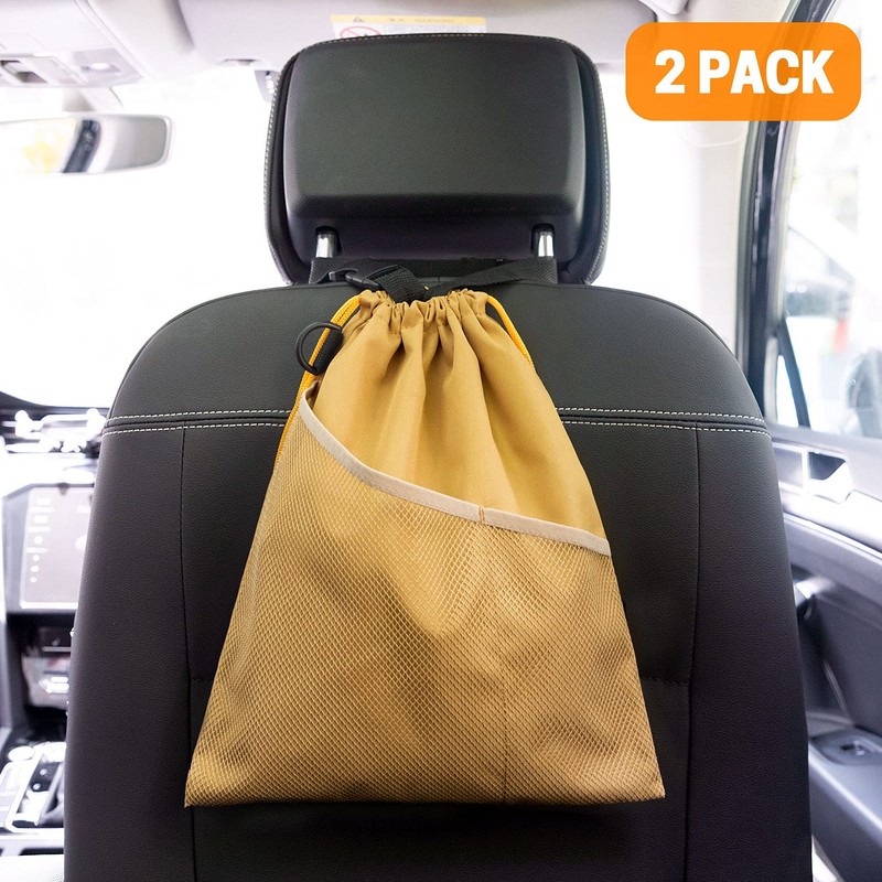 GNEGNI 2PCS Car Garbage Can, Hanging Car Trash Bag with