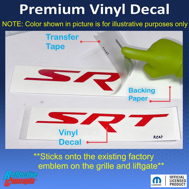 Reflective Concepts - SRT Front and Rear Badge Overlay Decal