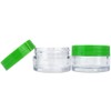 Beauticom 12 Pieces 20G/20ML Round Clear Jars with GREEN Lids