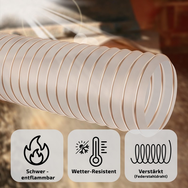 AWM Suction Hose PU Transparent 0.4/0.6 mm Extraction System Spiral