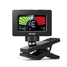 Donner Guitar Tuner Clip On Magnetic Guitar Tuner with Color LCD Display for Acoustic/Electric Guitar Ukulele Bass Violin Banjo Tuning DT-10 - Black