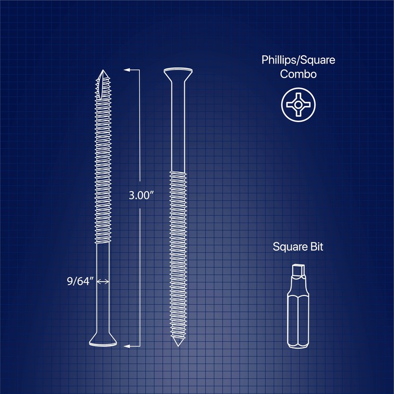 Reinforced Door Screw Kit for Strike Plates, Deadbolt Plates, and