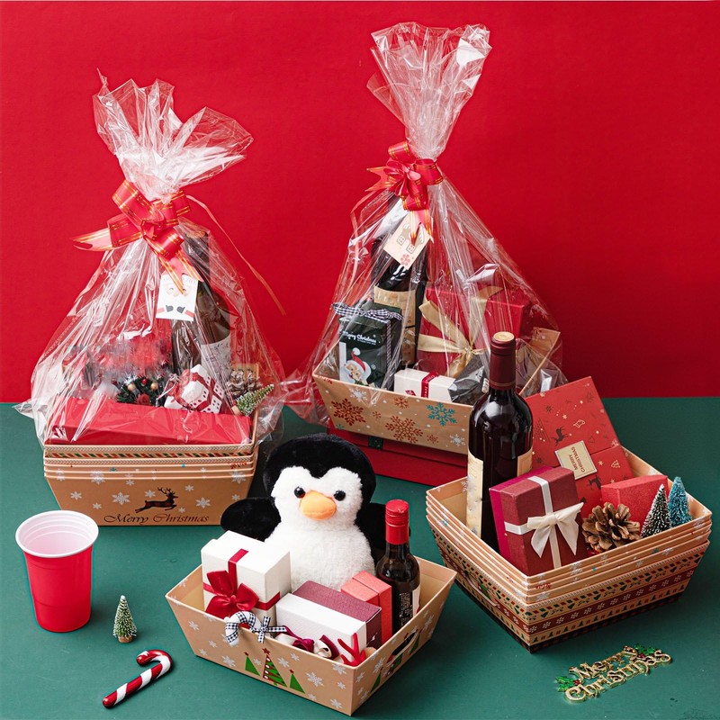 Cholemy 12 Sets Large Christmas Basket for Gift Empty Gift