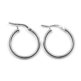 Arranview Jewellery Sterling Silver 18 mm Hoop Earrings French Locking Hinge