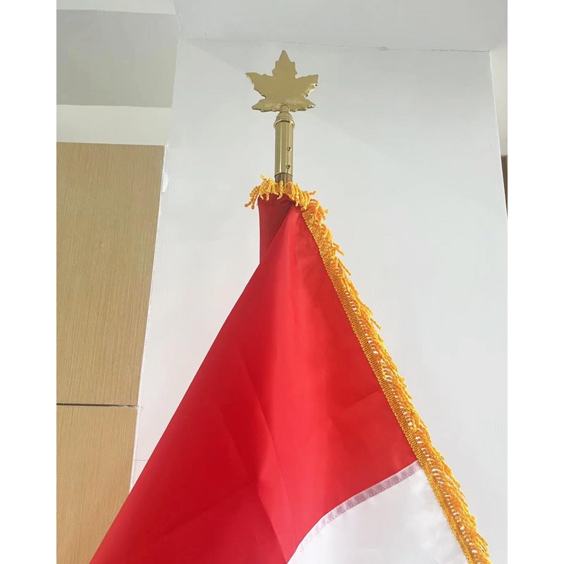 FRF FLAG Gold Brass Canadian Maple Leaf for Indoor Flagpole